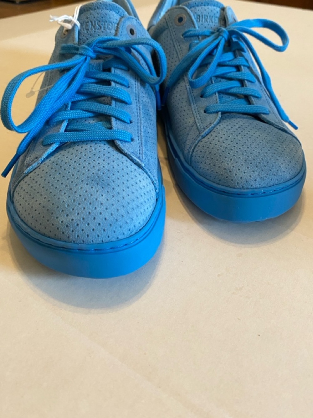 Birkenstock Bend Low Shoes Blue Suede Lace Up Sneakers - Picture 13 of 15